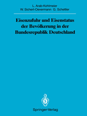 cover image of Eisenzufuhr und Eisenstatus der Bevölkerung in der Bundesrepublik Deutschland